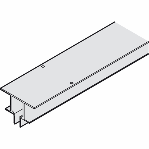 Hafele Running track, for ceiling installation with suspended ceiling, pre-drilled, for Hawa Junior 80/100, aluminium, silver coloured anodized, length: 6,000 mm, Item# 941.04.612, 94104612, 941-04-612