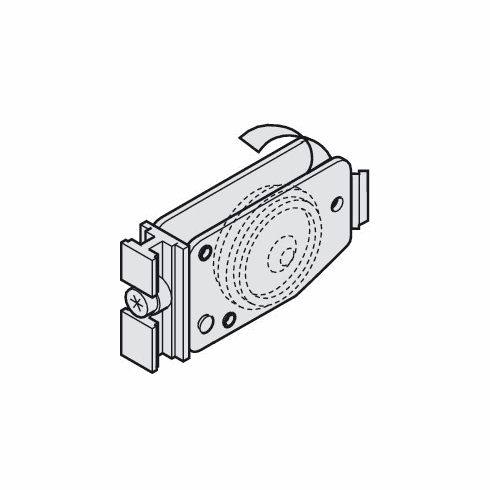Hafele Spring Loaded Running Gear, with Anti-derail Device, Single Wheel, Used as Lower Guide, Non-weight Bearing, Hawa Divido, Item# 941.12.030, 94112030, 941-12-030
