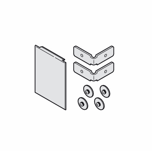 Hafele End Piece, On one side, for wall mounting, for Hawa Divido, 51 x 60 mm (2" x 2 3/8"), Item# 941.12.060, 94112060, 941-12-060