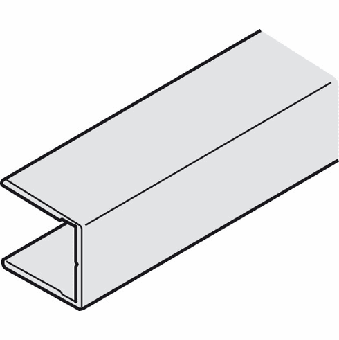 Hafele Wall Profile, 15 x 14 mm (5/8 x 9/16"), For Hawa Porta 100 GWF, Black anodized, length: 2.5 m (8’ 2 7/16”), Item# 941.12.402, 94112402, 941-12-402
