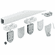Hafele Sliding Door Fitting, Hawa Junior 120/GP, set, for 1-leaf glass sliding doors, ceiling installation, height adjustable, low installation height, for door weight up to 120 kg, without running track, floor guide and cover caps, Item# 941.20.010, 94120010, 941-20-010