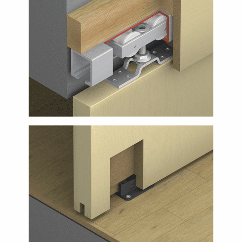 Hafele Sliding Door Hardware, Hawa Junior 120/A, set, Top Hung System, With 1 track buffer/1 wall buffer, Item# 941.20.018, 94120018, 941-20-018