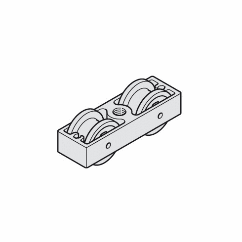 Hafele Running Gear, Double Roller, For Hawa Junior, For 1 door: 2 pieces, Item# 941.20.100, 94120100, 941-20-100