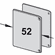 Hafele End cap set, For panel and running track with mounting rail, For Slido D-Line11, Plastic silver colored, width: 52 mm, Item# 941.25.033, 94125033, 941-25-033