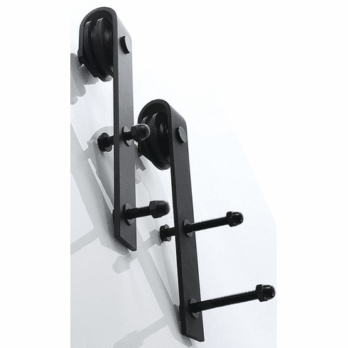 Hafele Straight Hanger, for BD100, For wooden doors, for 1-leaf sliding doors with anti-derailment device, black, Item# 941.32.100, 94132100, 941-32-100