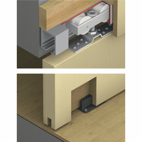 Hafele Sliding Door Hardware, Top Hung System, Hawa Junior 160/A, With 1 track buffer/1 wall buffer, Item# 941.60.001, 94160001, 941-60-001