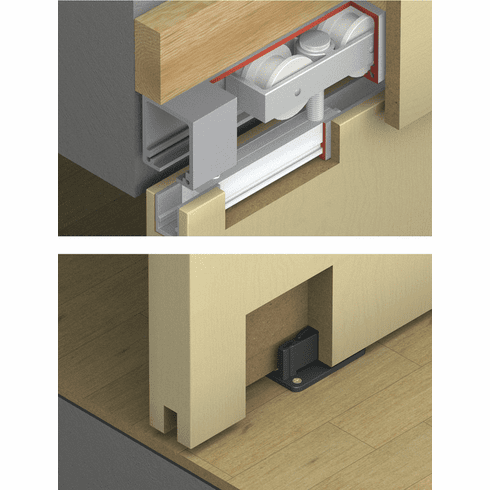 Hafele Sliding Door Hardware, HAWA Junior 160/B, set, HAWA Junior 160/B, With 1 track buffer/1 wall buffer, Item# 941.60.002, 94160002, 941-60-002