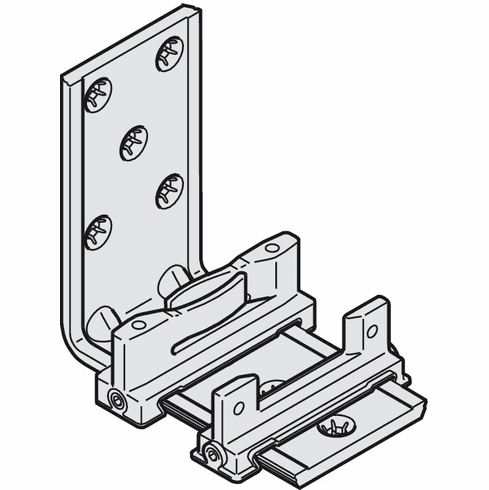 Hafele Floor Guide, Double Element, HAWA Confort 160, with support for cover wall, Item# 941.60.072, 94160072, 941-60-072