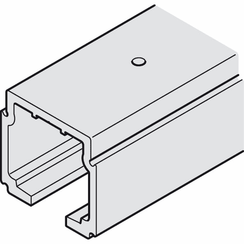 Hafele Running track, For Slido D-Line11, pre-drilled, Aluminum, silver colored anodized, length: 3,000 mm, Item# 941.62.603, 94162603, 941-62-603