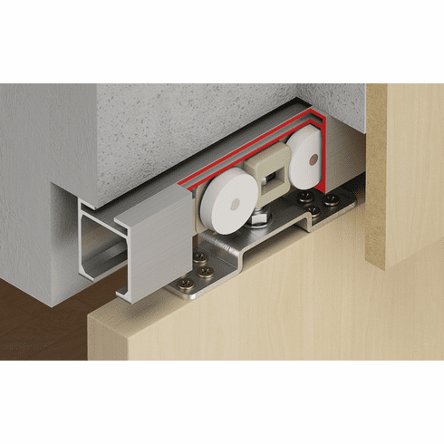 Hafele Sliding Door Hardware, Slido D-Line11 240-P Set, for 1-leaf sliding doors, without running track, Classic 240-P, version A, without soft and self closing mechanism, Item# 942.35.004, 94235004, 942-35-004