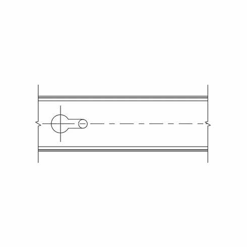 Hafele Upper Track with Key Hole, Components for Slido Pocket Door, Upper track with key hole, Item# 942.72.100, 94272100, 942-72-100