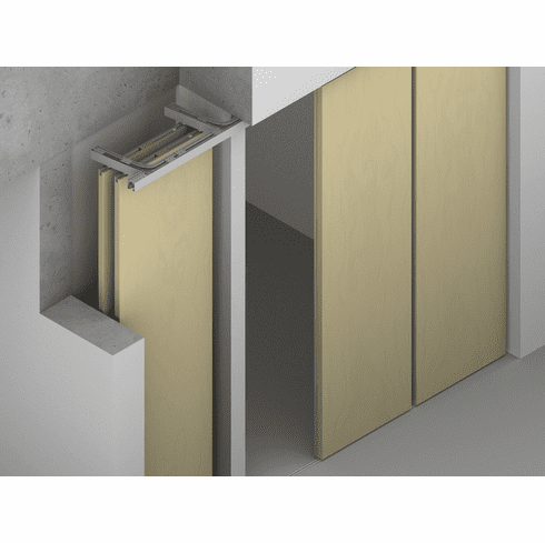 Hafele Sliding Door Hardware, Hawa Aperto 60/H, set, for up to 8 stackable wooden sliding doors/1 hinged door, ceiling installation, for door weights up to 60 kg, for door heights up to 2,600 mm, Item# 943.30.008, 94330008, 943-30-008