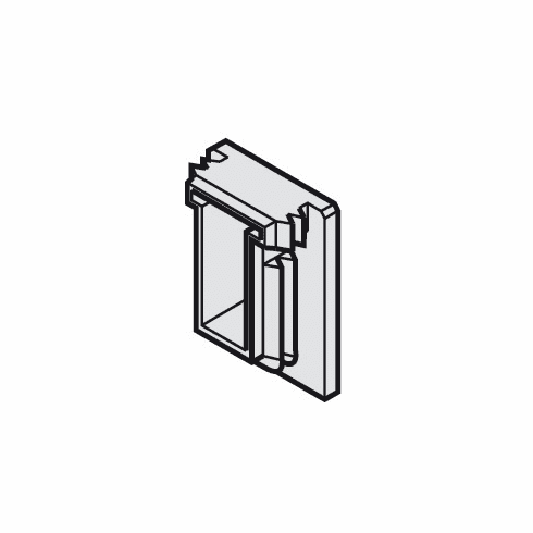 Hafele End cap, for Carrier Profile, 20 x 25 mm, for Hawa Junior, Aperto, for 1 door: 2 pieces, Item# 943.30.029, 94330029, 943-30-029