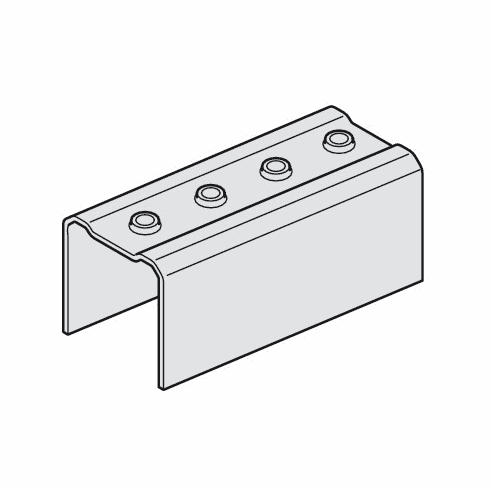 Hafele Connecting piece, For running tracks, for Hafele Slido W-Fold32, Galvanized steel, Item# 943.55.080, 94355080, 943-55-080
