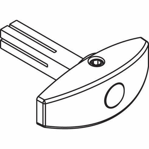 Hafele Thumbturn, with square pin, For Hawa Variofold and Centerfold 80/H, For Door Thickness of 41 to 57 mm (1 5/8" to 2 1/4"), Item# 946.22.951, 94622951, 946-22-951