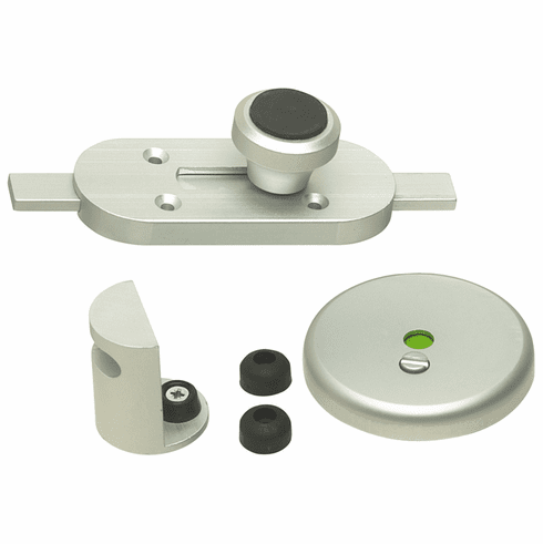 Hafele Indicator Bolt Set, Cubicle Fittings, Aluminium fittings for 17-21 mm board partitions, Satin anodised finish, Item# 980.07.950, 98007950, 980-07-950