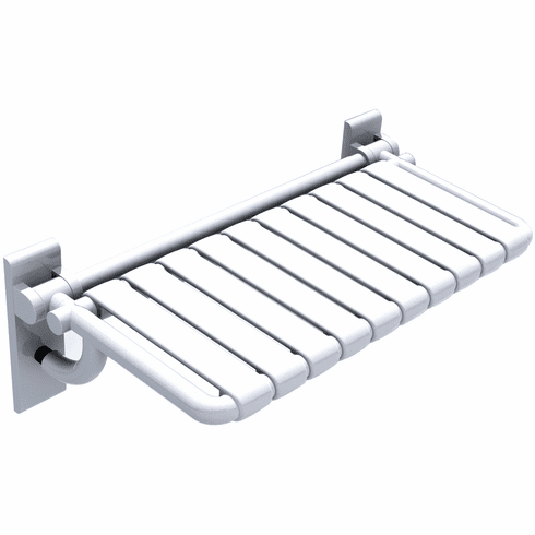 Hafele Folding Shower Seat, 739 mm Width, HEWI 801 Series, Pure white, Item# 980.20.199, 98020199, 980-20-199