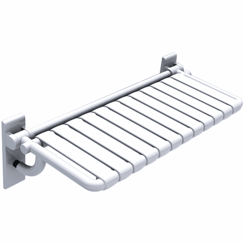 Hafele Folding Shower Seat, 862 mm Width, HEWI 801 Series, Pure white, Item# 980.20.299, 98020299, 980-20-299