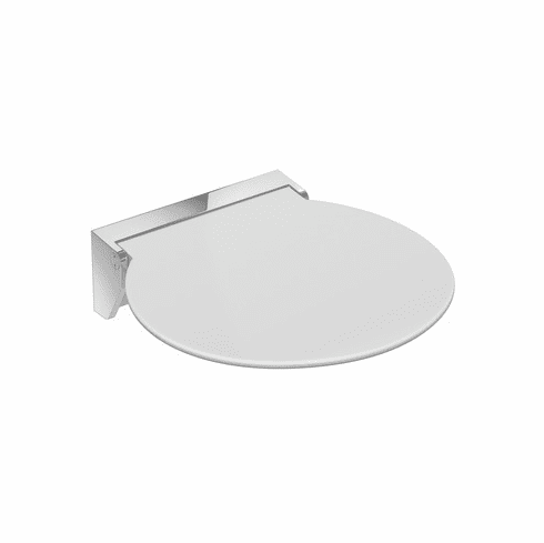 Hafele Hinged Seat, R380, white/chrome, Item# 988.85.898, 98885898, 988-85-898