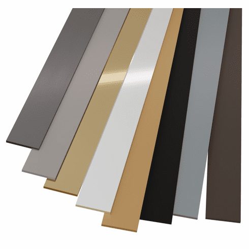 Hafele Cabinet Accent Strap, 3/4" wide, Aluminum, 3/4" x 1/16" x 72", Bronze, Item# 194.80.144, 19480144, 194-80-144