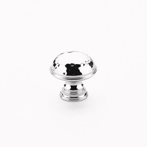 Schaub 570-26 Atherton, Knob, Hammered, Plain Edges, Polished Chrome, 1-1/4"