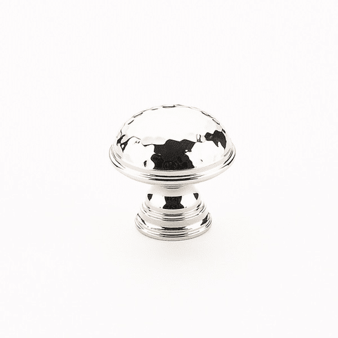 Schaub 570-PN Atherton, Knob, Hammered, Plain Edges, Polished Nickel, 1-1/4"
