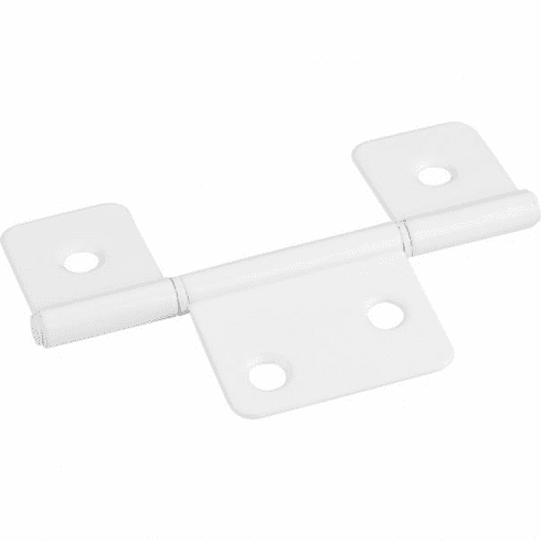 Hardware Resources 20251BWH Bright White 3-1/2" Three Leaf Fixed Pin Swaged Non-Mortise Hinge
