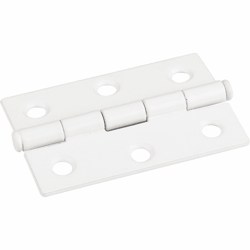 Hardware Resources 33528BWH Bright White 2-1/2" x 1-11/16" Single Full Swaged Butt Hinge