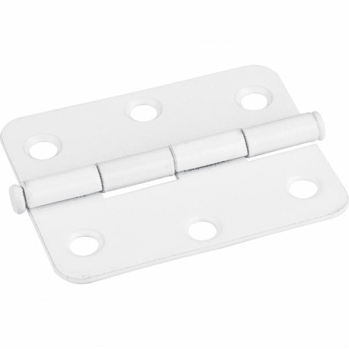 Hardware Resources 33529BWH Bright White 2-1/2" x 2" Radius Butt Hinge