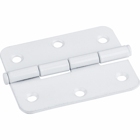 Hardware Resources 33529WH White 2-1/2" x 2" Radius Butt Hinge
