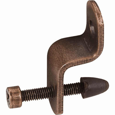 Hardware Resources 9454003 1-1/8" Height Antique Copper Glass Retainer Clip with 3/4" Adjustment Screw
