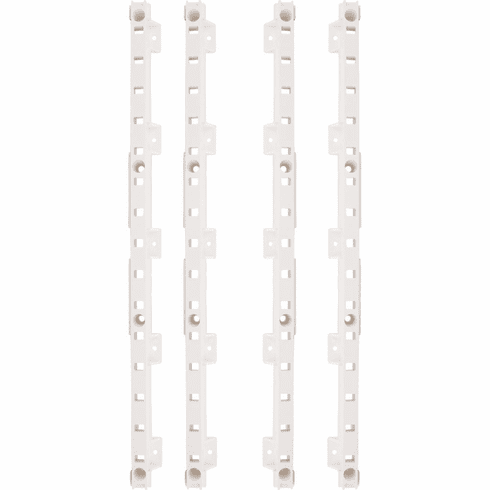 Hardware Resources B520-00 4-quick Tray Pilasters 1" W  8 - Hook Dowels &  8 -Screws Finish:  White