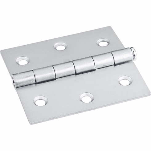 Hardware Resources OL33550BC Brushed Chrome 3" x 2-3/4" Single Full Swaged Butt Hinge
