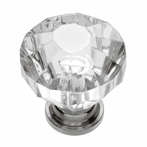 Hickory HH74689-CA14 Crystal Palace Knob, 1-1/4" Dia Crysacrylic w/Polished Nickel