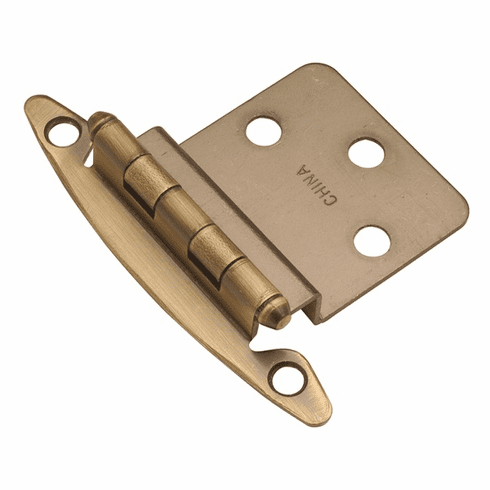 Hickory P140-AB Surface Mounted Hinge, 3/8" Inset Antique Brass