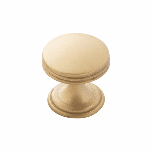Hickory P2140-BGB American Diner Knob, 1" Dia Brushed Golden Brass