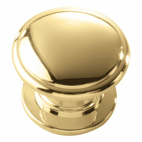 Hickory P3053-PB Williamsburg Knob, 1-1/4" Dia Polished Brass
