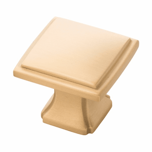 Hickory P3240-BGB Bridges Knob, 1-1/4" Sq. Brushed Golden Brass
