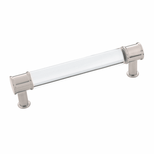 Hickory P3635-CASN Midway Pull, 128Mm C/C Crysacrylic w/Satin Nickel