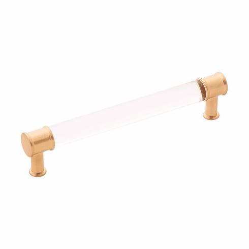 Hickory P3702-CABGB Midway Pull, 160Mm C/C Crysacrylic w/Brushed Golden Brass