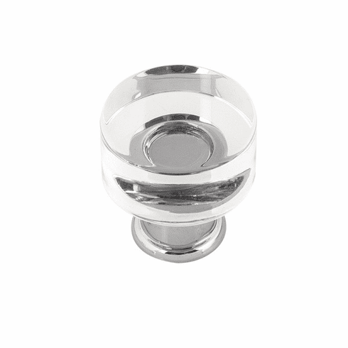 Hickory P3708-CACH Midway Knob, 1" Dia Crysacrylic w/Chrome