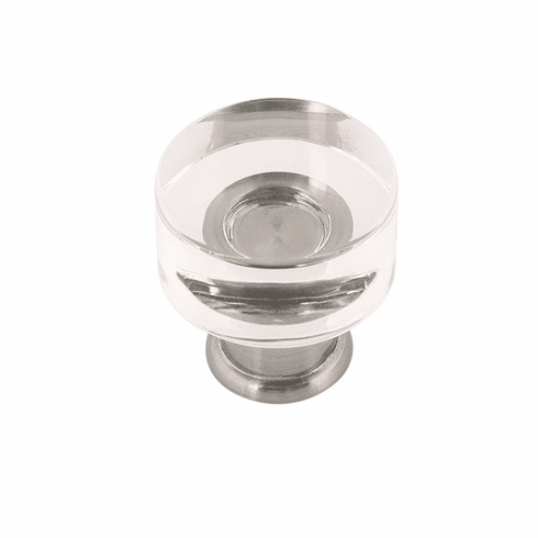Hickory P3708-CASN Midway Knob, 1" Dia Crysacrylic w/Satin Nickel