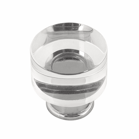 Hickory P3709-CACH Midway Knob, 1-1/4" Dia Crysacrylic w/Chrome