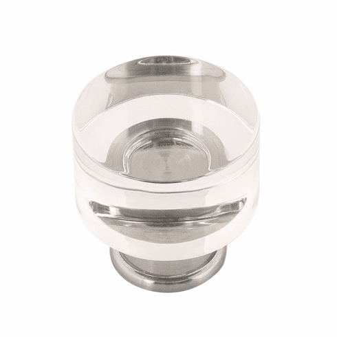 Hickory P3709-CASN Midway Knob, 1-1/4" Dia Crysacrylic w/Satin Nickel