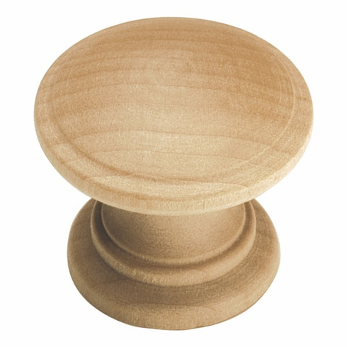 Hickory P685-UW Natural Woodcraft Knob, 1-1/4" Dia Unfinished Wood