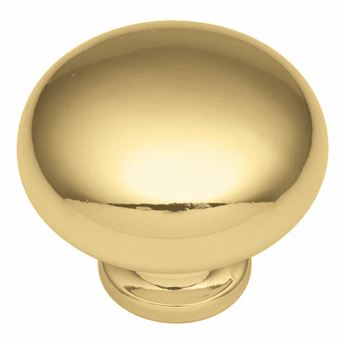 Hickory P771-3 Williamsburg Knob, 1-1/4" Dia Polished Brass