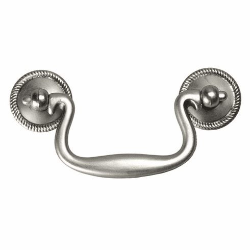 Hickory P8049-ST Manor House Rosette, Bail,Pull, 3" C/C Silver Stone