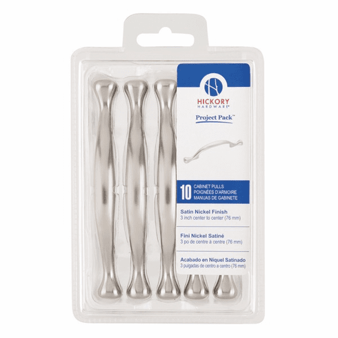 Hickory VP14174-SN Conquest Pull, 3" C/C, 10/Pk Satin Nickel