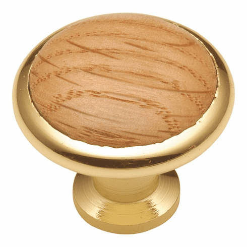 Hickory P427-OAK Woodgrain Knob, 1-3/8" Dia Oak