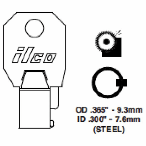 ILCO 1136S-ILCO Key Blk 1136S Chicago Sm.